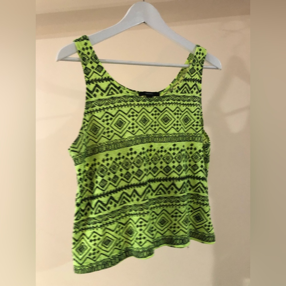 Aztec print neon crop top